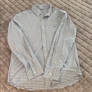 VV Men's Button-Down Gingham Dress Shirt - Gray/White